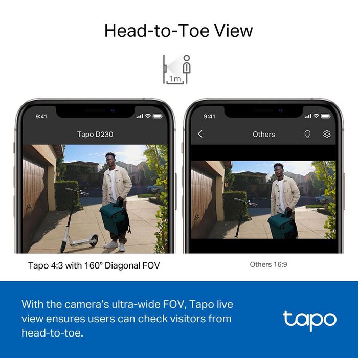 TP-Link Tapo D230S1 Kit Sonnette Vidéo Intelligente avec Caméra 2K 5MP, Vision Nocturne Couleurs, Détection IA Personne/Véhicule, Batterie, Chime Intérieur TP-Link Tapo D230S1 Kit Sonnette Vidéo Intelligente avec Caméra 2K 5MP, Vision Nocturne Couleurs, Détection IA Personne/Véhicule, Batterie, Chime Intérieur