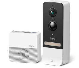 TP-Link Tapo D230S1 Kit Sonnette Vidéo Intelligente avec Caméra 2K 5MP, Vision Nocturne Couleurs, Détection IA Personne/Véhicule, Batterie, Chime Intérieur