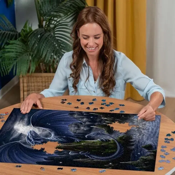 Ravensburger Puzzle 1500 Pièces 12000731 - Le Dragon Bleu, Univers Fantastique, pour Adultes et Enfants Dès 5 Ans