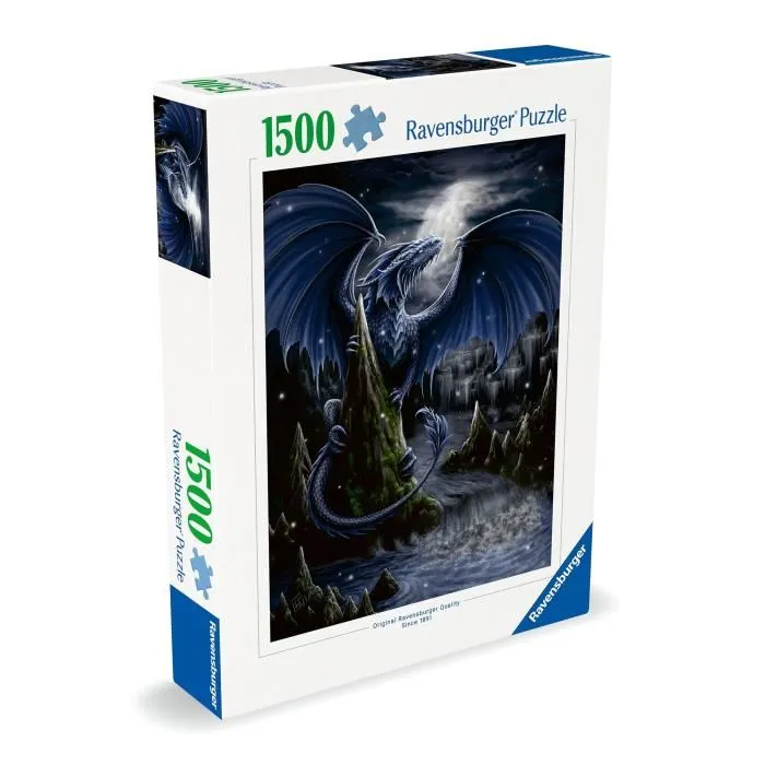 Ravensburger Puzzle 1500 Pièces 12000731 - Le Dragon Bleu, Univers Fantastique, pour Adultes et Enfants Dès 5 Ans