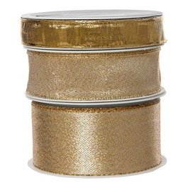 Decoris Ruban en polyester doré, modèles variés