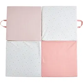 Tineo TINEO MON CoeUR Tapis d'éveil évolutif 3 en 1 - Multifonction (tapis de jeu 120x120 cm / matelas / pouf) - Attache et pliage facile