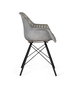 GINER Y COLOMER Chaise design en cuir gris rembourrée avec dossier inclinable - 4 pieds en métal noir - Dimensions (HxLxl) : 84x61x52 cm