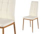 Giftdecor Chaise Blanche Pieds Bois 105 x 18 x 43 cm PU et Fer (Set de 4)