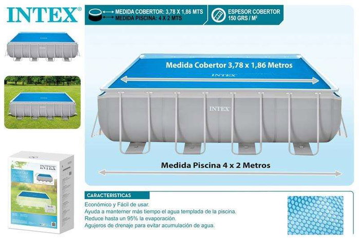 Intex Bâche solaire pour piscine frame rectangulaire 378x186 cm PVC Intex Bâche solaire pour piscine frame rectangulaire 378x186 cm PVC