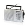 DAEWOO Radio AC/DC argentée avec haut-parleur, entrée jack et poignée de transport