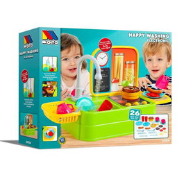 Molto - Cuisine jouet avec évier et robinet accessoires 33x61x25 cm - Jeu d'imitation plastique alimenté par piles pour enfants dès 3 ans