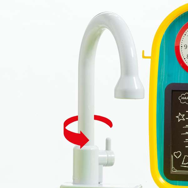 Molto - Cuisine jouet avec évier et robinet accessoires 33x61x25 cm - Jeu d'imitation plastique alimenté par piles pour enfants dès 3 ans