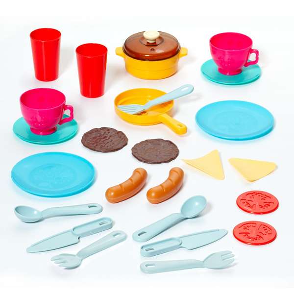 Molto - Cuisine jouet avec évier et robinet accessoires 33x61x25 cm - Jeu d'imitation plastique alimenté par piles pour enfants dès 3 ans