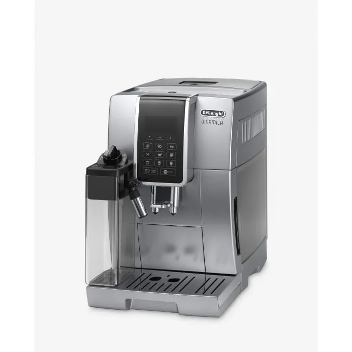 Delonghi Dinamica ECAM 350.75.S Machine à café expresso avec broyeur intégré, écran tactile, réservoir grains 300 g, capacité 1.8 L, argent