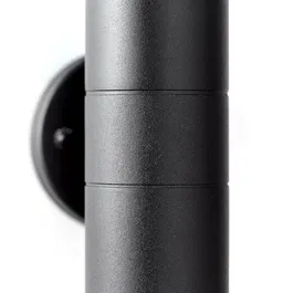 Brilliant Applique Murale Extérieure JANDY 2L en Métal Noir et Verre, pour Ampoule GU10 max 18W, IP44, Dimensions H.17 x P.11.2 x L.8.5 cm