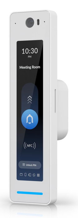 Ubiquiti Interphone Vidéo Tactile avec Lecteur NFC, Déverrouillage Facial, IP55, Port Gigabit RJ45 PoE, Écran 4,7", Bluetooth 4.2, Blanc