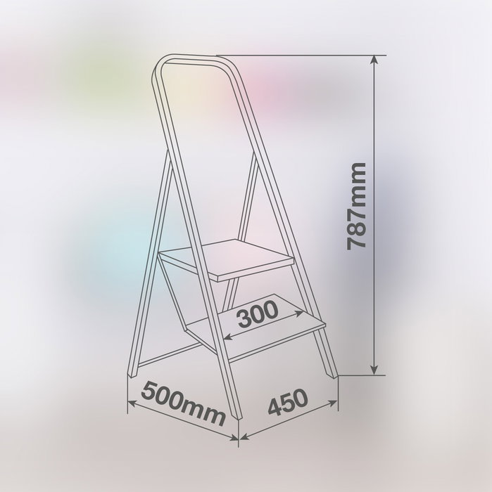 Hantums Tabouret en acier 2 peldaños Max. 150kg Hantums Tabouret en acier 2 peldaños Max. 150kg
