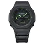 Casio Montre G-Shock en résine noir et vert - Étanche 200m - Double affichage - Automatique - Pour sports