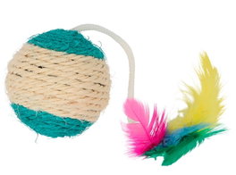 Kerbl Lot de 4 balles en sisal avec grelot de 6 cm