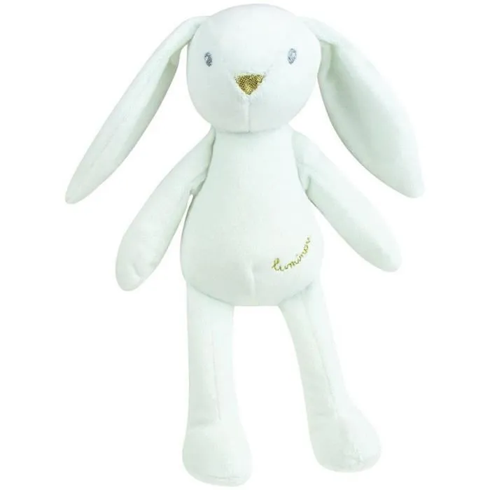JEMINI Peluche Lapin Blanc Photoluminescente - Doudou Luminou - Fonctionne Sans Pile - Rassure Enfant - Environ 20 cm