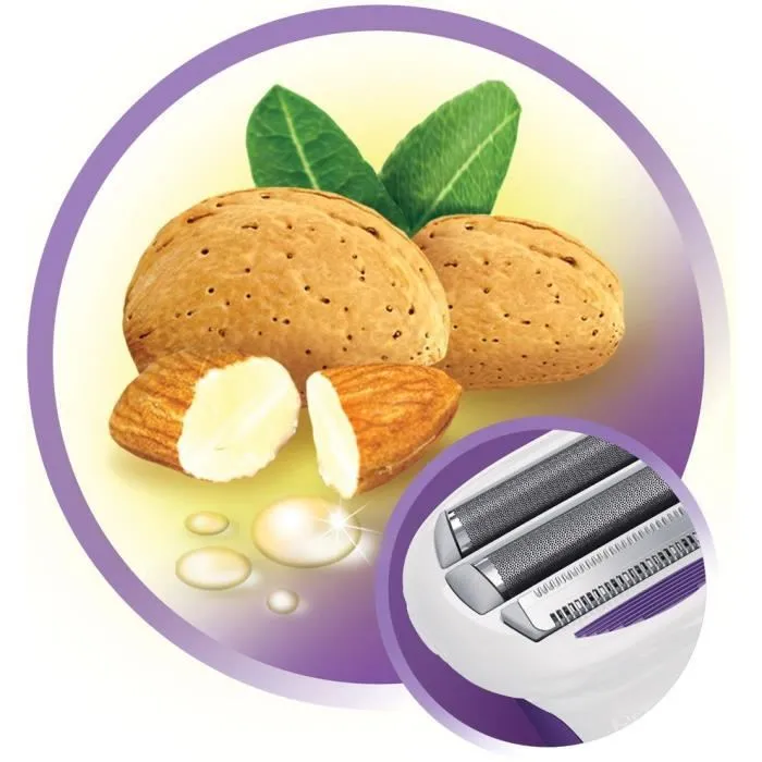 Remington WDF5030 Rasoir Électrique Femme Étanche Rechargeable Smooth Silky, Bande Hydratante à l'Huile d'Amande