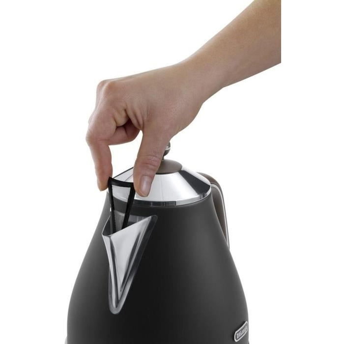 DeLonghi Icona Vintage KBOV 2001.BK - Bouilloire 1,7 L Noir mat / Chocolat