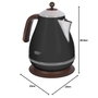 DeLonghi Icona Vintage KBOV 2001.BK - Bouilloire 1,7 L Noir mat / Chocolat