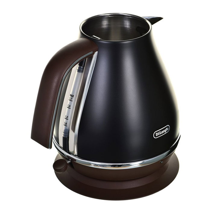 DeLonghi Icona Vintage KBOV 2001.BK - Bouilloire 1,7 L Noir mat / Chocolat