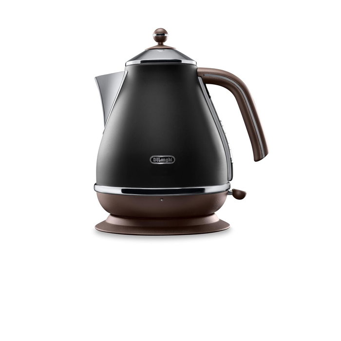 DeLonghi Icona Vintage KBOV 2001.BK - Bouilloire 1,7 L Noir mat / Chocolat