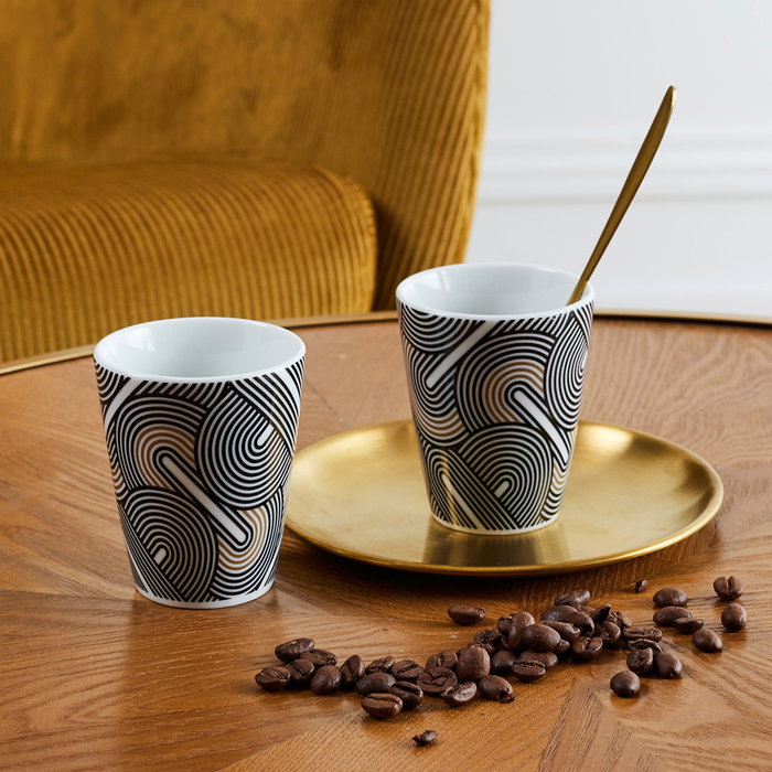 Home Deco Factory Tasse à espresso Lounge avec détails dorés