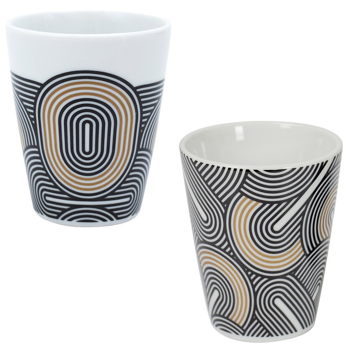 Home Deco Factory Tasse à espresso Lounge avec détails dorés