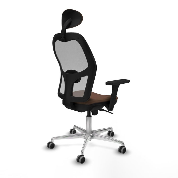 Piqueras y Crespo Chaise de Bureau avec Appui-tête 3D086G1 Gris Brun foncé Piqueras y Crespo Chaise de Bureau avec Appui-tête 3D086G1 Gris Brun foncé