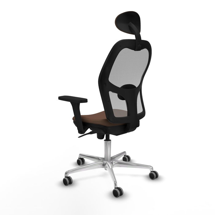 Piqueras y Crespo Chaise de Bureau avec Appui-tête 3D086G1 Gris Brun foncé Piqueras y Crespo Chaise de Bureau avec Appui-tête 3D086G1 Gris Brun foncé
