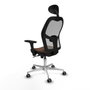 Piqueras y Crespo Chaise de Bureau avec Appui-tête 3D086G1 Gris Brun foncé