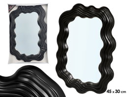 Giftdecor Miroir en plastique noir 30 x 45 cm (Set de 12)