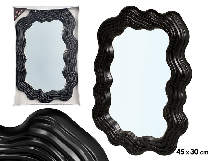 Giftdecor Miroir en plastique noir 30 x 45 cm (Set de 12) Giftdecor Miroir en plastique noir 30 x 45 cm (Set de 12)