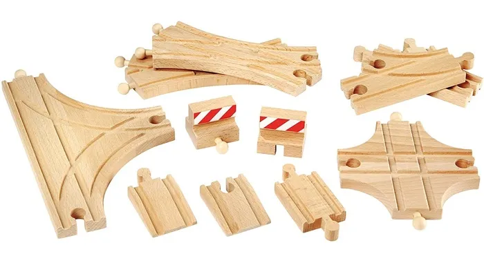 BRIO World - 33307 - Coffret Évolution Avancé de 11 Rails - Accessoires pour Circuit de Train en Bois - Rails et Aiguillages - À Partir de 3 Ans