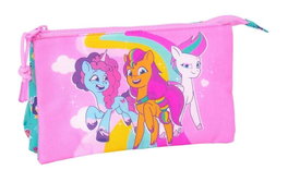 Safta Trio Porte-tout My Little Pony Magic - Boîte de rangement triple, 22 x 12 x 3 cm, recommandé à partir de 3 ans