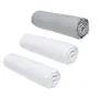 Today Lot de 3 draps housses Essential - 160 x 200 cm - 100% Coton - Couleur Craie/Acier - Pour lit 2 personnes