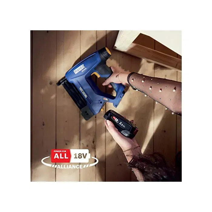 Rapid BTX606 Agrafeuse-cloueuse électrique sans fil 18V (kit avec batterie 2.5Ah, chargeur, coffret et 400 consommables) - Alliance Power for All