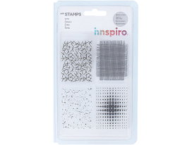 Innspiro Set de tampons acryliques pour créer des fonds modèle 1, 9,5x14,5cm