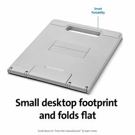 Kensington SmartFit Easy Riser Go Support pour Ordinateur Portable et Tablette jusqu'à 14" Pliable Gris