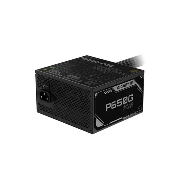Gigabyte GP-P650G PG5 - Alimentation PC ATX 650W 80 PLUS Gold - Ventilateur 120 mm silencieux - Câbles gainés - Protections OVP/OPP/SCP/UVP - Pour Gaming et Professionnel