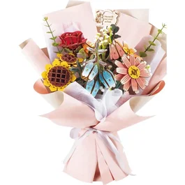 Kit DIY à construire - Maquette 3D Serre Livre Book Nook 'Gros bouquet Green Nook' - 25 x 22 x 32 cm - Oeuvre décorative florale