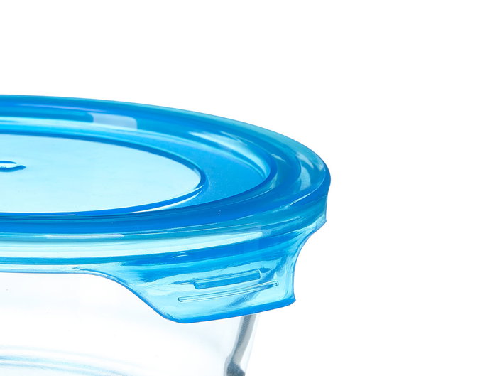 Vivalto Boîte de Conservation Ronde Cristal Bleu 14.8x5.5x13.2cm 400ml (Set de 24) Vivalto Boîte de Conservation Ronde Cristal Bleu 14.8x5.5x13.2cm 400ml (Set de 24)