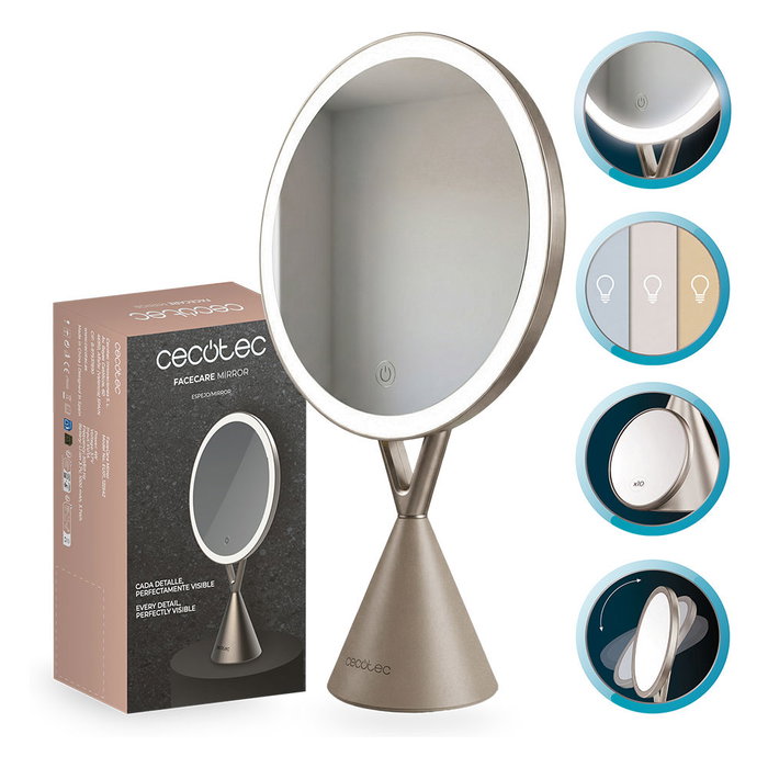 Cecotec Miroir de soin du visage pour maquillage