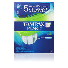 Tampax Tampon Pearl Super - Lot de 18 tampons pour flux modérés à élevés, absorption optimale