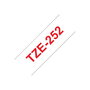 Brother TZE-252 TZe-252 Cassette de ruban d'impression blanc et rouge (TZE252) pour étiqueteuse