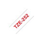 Brother TZE-252 TZe-252 Cassette de ruban d'impression blanc et rouge (TZE252) pour étiqueteuse