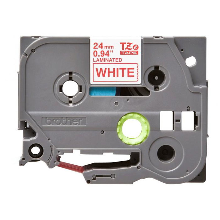 Brother TZE-252 TZe-252 Cassette de ruban d'impression blanc et rouge (TZE252) pour étiqueteuse