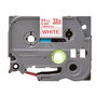 Brother TZE-252 TZe-252 Cassette de ruban d'impression blanc et rouge (TZE252) pour étiqueteuse