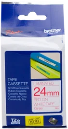 Brother TZe-252 Bande imprimante text blanc sur fond rouge laminée résistante