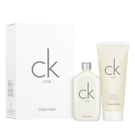 Calvin Klein Coffret Parfum CK One Unisex - Eau de Toilette 50 ml + Gel Douche Corps et Cheveux 100 ml - Pour Homme