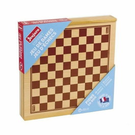 Jeujura Coffret Jeux de Dames et Échecs en Bois